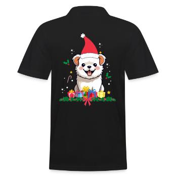 Hunde-Weihnachten - Männer Poloshirt - Schwarz - Hinten - Kai (181cm)