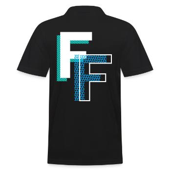 Buchstabe F - Männer Poloshirt - Schwarz - Hinten - Kai (181cm)