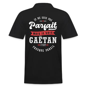 Gaëtan Parfait Cadeau prenom Gaetan - Polo Homme - noir - Dos - Kai (181cm)