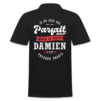 Damien Parfait Cadeau prenom damien - Polo Homme - noir - Dos - Kai (181cm)