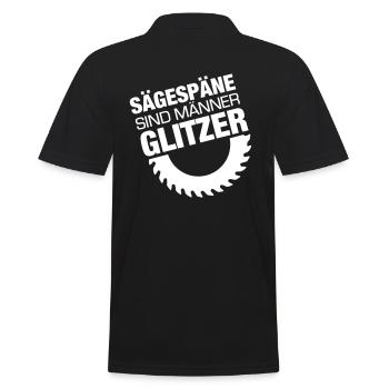 Sägespäne Männer Glitzer Schreiner Heimwerker Papa - Männer Poloshirt - Schwarz - Hinten - Kai (181cm)