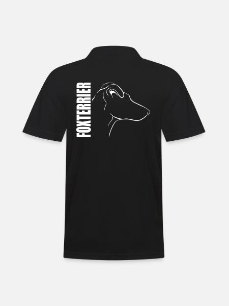 FOXTERRIER Kurzhaar im Profil WILSIGNS Hundemotiv - Männer Poloshirt - Schwarz
