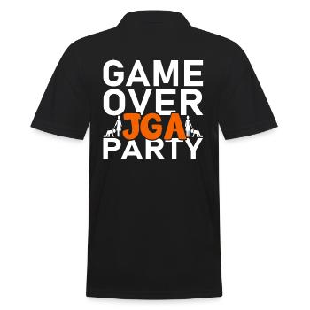 Game Over JGA Party - Männer Poloshirt - Schwarz - Hinten - Kai (181cm)