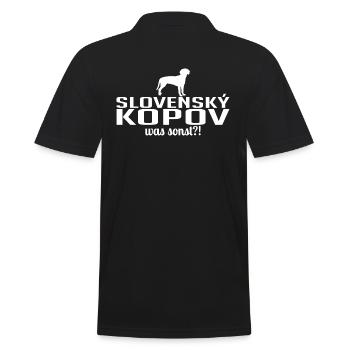 SLOVENSKY KOPOV was sonst Wilsigns Hundespruch - Männer Poloshirt - Schwarz - Hinten - Kai (181cm)