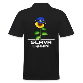 slava ukraini stand avec ukraine libre kiev - Polo Homme - noir - Dos - Kai (181cm)