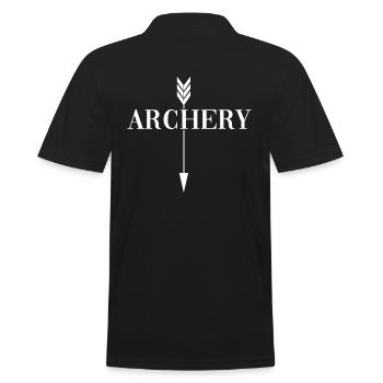 Archer with bow bow target "archery" - Men's Polo Shirt - black - Back - Kai (181cm)