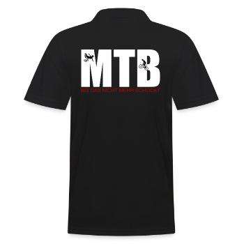 MOUNTAINBIKE ( MTB ) - BIS DAS NICHT MEHR SCHOCKT - Männer Poloshirt - Schwarz - Hinten - Kai (181cm)