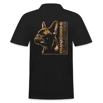 French bulldog drawing head gold - Men's Polo Shirt - black - Back - Kai (181cm)