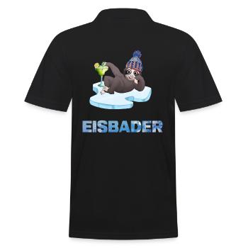 eisbaden winterbader cool icebath kälteresistent - Männer Poloshirt - Schwarz - Hinten - Kai (181cm)