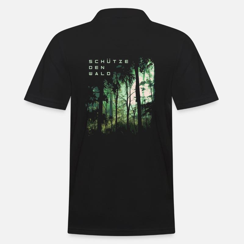 Schütze den Wald - Waldschutz - Männer Poloshirt - Schwarz