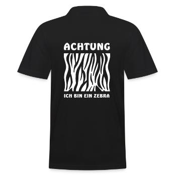Achtung ich bin ein Zebra Kostüm - Männer Poloshirt - Schwarz - Hinten - Kai (181cm)