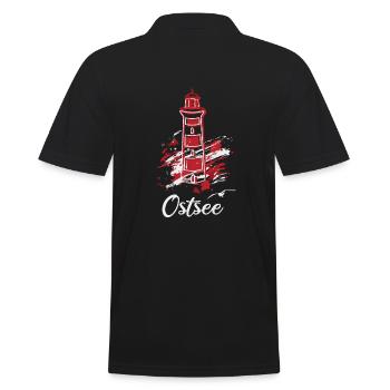 Ostsee Leuchtturm Urlaub Ausflug - Männer Poloshirt - Schwarz - Hinten - Kai (181cm)