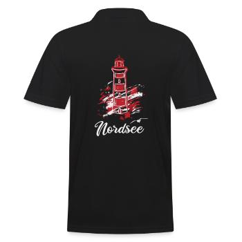 Nordsee Leuchtturm Urlaub Ausflug - Männer Poloshirt - Schwarz - Hinten - Kai (181cm)