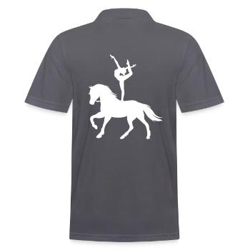 Voltigieren - Männer Poloshirt - Anthrazit - Hinten - Nico (186cm)