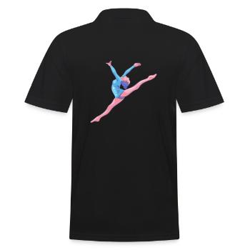 Turnerin - Bodenturnen Rhythmische Sportgymnastik - Männer Poloshirt - Schwarz - Hinten - Kai (181cm)