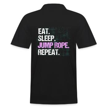 Rope Skipping Eat Sleep Jump Rope Repeat - Männer Poloshirt - Schwarz - Hinten - Kai (181cm)