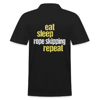 Eat Sleep Rope Skipping Repeat Seilspringen - Männer Poloshirt - Schwarz - Hinten - Kai (181cm)