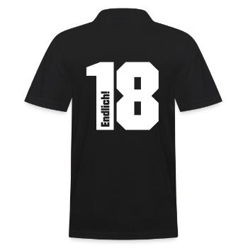 Endlich 18 volljährig 18. Geburtstag 18. Jahre - Männer Poloshirt - Schwarz - Hinten - Kai (181cm)