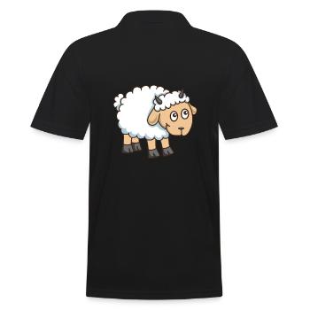 Lustiges Schaf Schafbock Bauernhof Schäfer - Männer Poloshirt - Schwarz - Hinten - Kai (181cm)