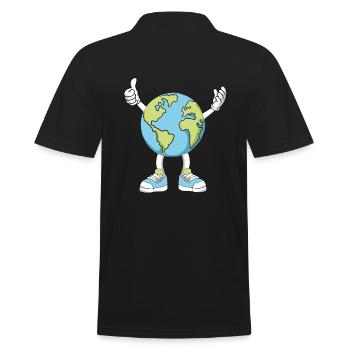 Earth Planet Erathday Earth Day Earth Day - Men's Polo Shirt - black - Back - Kai (181cm)