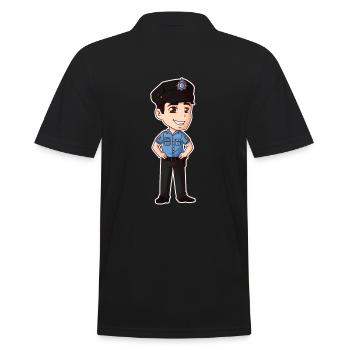 Police Police Officer Police Officer Cop - Men's Polo Shirt - black - Back - Kai (181cm)