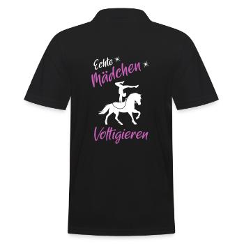 Echte Mädchen voltigieren - Männer Poloshirt - Schwarz - Hinten - Kai (181cm)