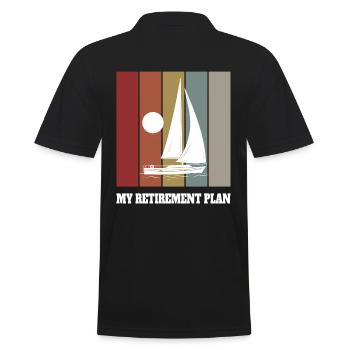 My Retirement Plan Retiree Sailing - Men's Polo Shirt - black - Back - Kai (181cm)