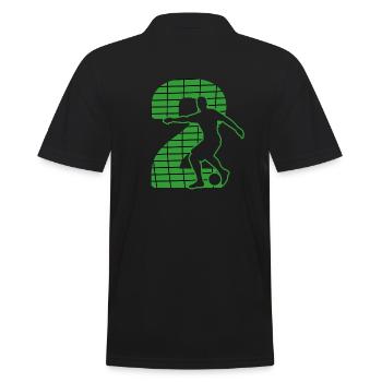Fußball soccer sport Fußballer Fußballplatz NR.2 - Männer Poloshirt - Schwarz - Hinten - Kai (181cm)