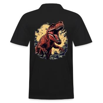 Dinosaurier Dino Fossil Carnivor Herbivor T-Rex - Männer Poloshirt - Schwarz - Hinten - Kai (181cm)