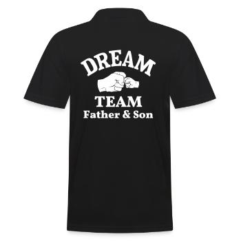 Vater Sohn Team Papa Söhne Dreamteam Faust Hände - Männer Poloshirt - Schwarz - Hinten - Kai (181cm)