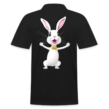 Funny Easter Bunny - Men's Polo Shirt - black - Back - Kai (181cm)
