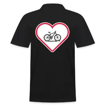 Fahrrad "bike-love" Radfahrer radfahren - Männer Poloshirt - Schwarz - Hinten - Kai (181cm)