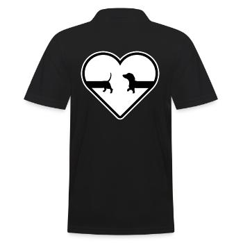 Dachshund Dachshund Dog Teckel stretch DachshundLove - Men's Polo Shirt - black - Back - Kai (181cm)
