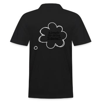 Kämpfe für deine Träume - Männer Poloshirt - Schwarz - Hinten - Kai (181cm)