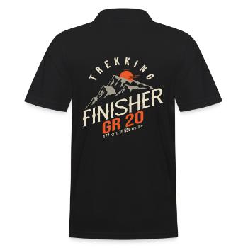 GR 20 Korsische Wanderung GR 20 Trek - Männer Poloshirt - Schwarz - Hinten - Kai (181cm)