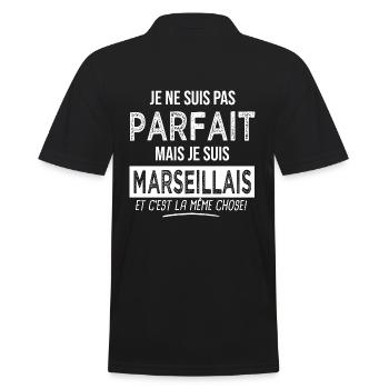 parfait je suis Marseillais Humour marseille - Polo Homme - noir - Dos - Kai (181cm)