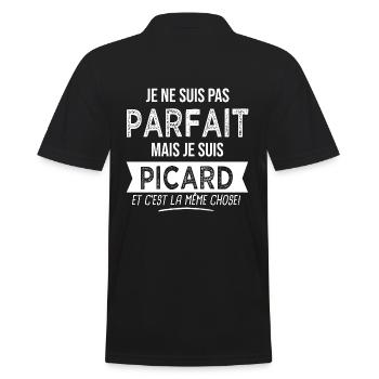 pas parfait je suis Picard Humour Picardie picards - Polo Homme - noir - Dos - Kai (181cm)