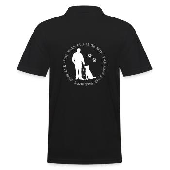 Hunde Spruch Gassi Never walk alone - Männer Poloshirt - Schwarz - Hinten - Kai (181cm)