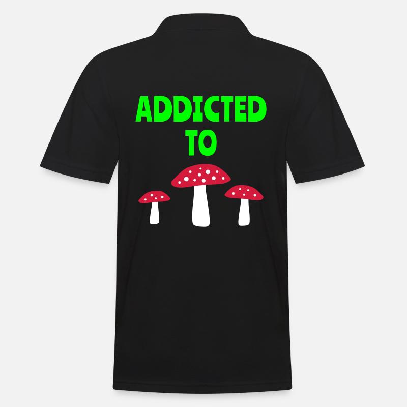 Addicted to fly agarics (three fly agarics) - Men's Polo Shirt - black