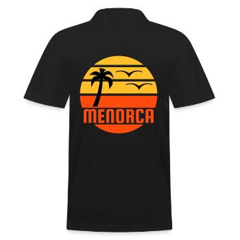 Menorca (Sonne, Palme, Vögel) - Männer Poloshirt - Schwarz - Hinten - Kai (181cm)
