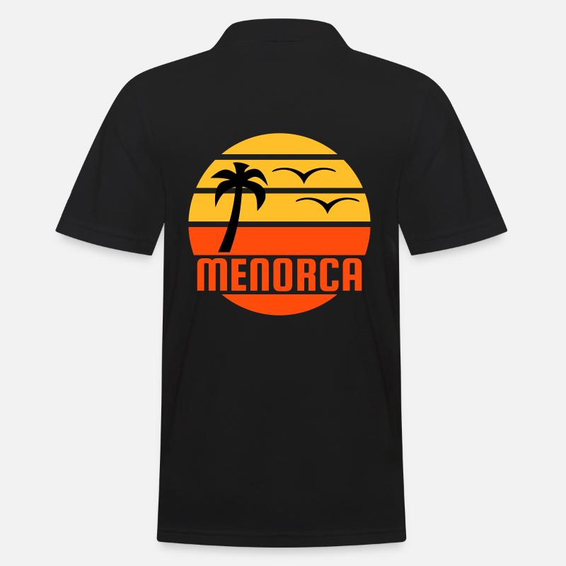 Menorca (Sonne, Palme, Vögel) - Männer Poloshirt - Schwarz