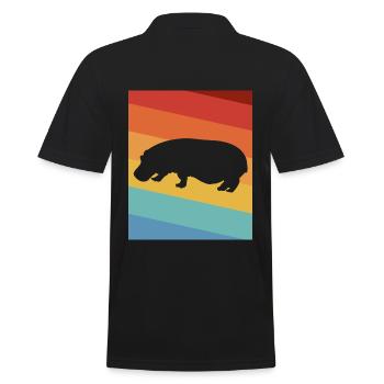 Hippopotamus Africa Safari Hippo - Men's Polo Shirt - black - Back - Kai (181cm)