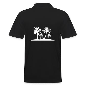 Palmen Strand Insel - Männer Poloshirt - Schwarz - Hinten - Kai (181cm)