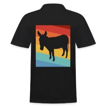 Esel - Männer Poloshirt - Schwarz - Hinten - Kai (181cm)