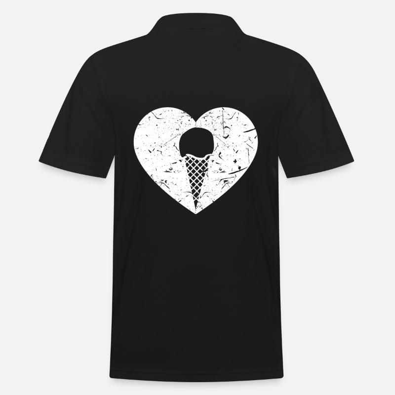 Eis Eiswaffel Kugel - Männer Poloshirt - Schwarz