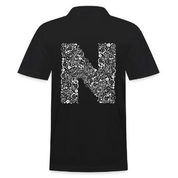 Buchstabe N - Männer Poloshirt - Schwarz - Hinten - Kai (181cm)