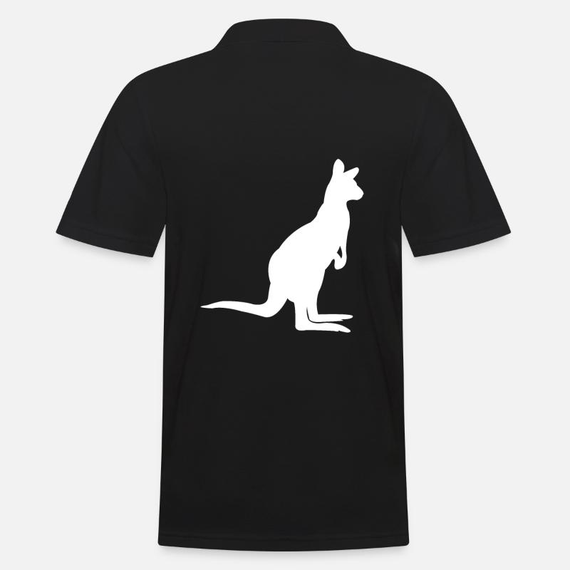 Känguru - Männer Poloshirt - Schwarz