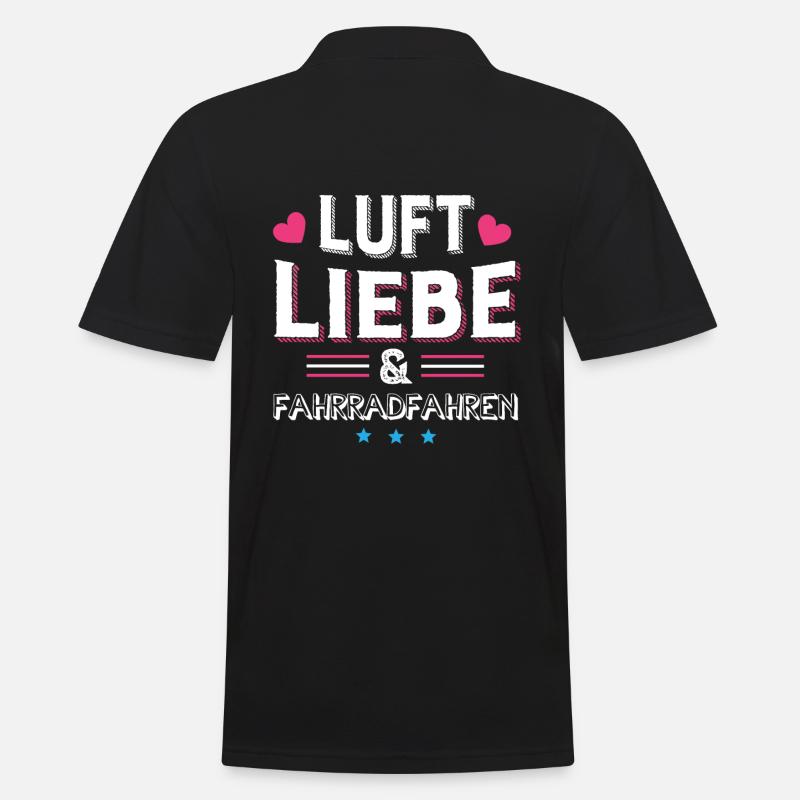 Luft Liebe & Fahrradfahren - Männer Poloshirt - Schwarz