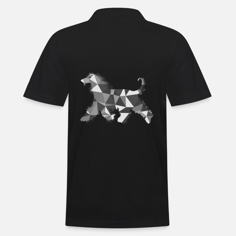 Lévrier afghan polygone - Polo Homme - noir