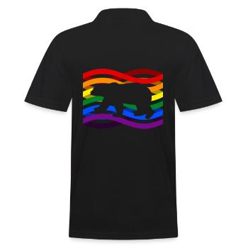 Polar bear rainbow - Men's Polo Shirt - black - Back - Kai (181cm)